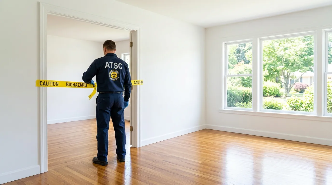 Certified biohazard cleanup crew performing Decomposition Cleanup in Wellington